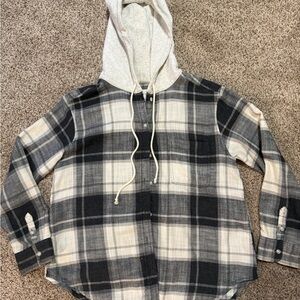 Plaid Hooded Kids Shirt